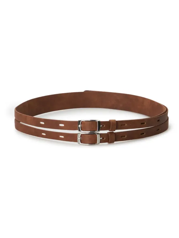 [6차 입고]Twin Buckle Belt (Vintage Brown)