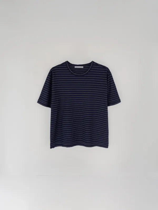 Stripe Loose Fit Tee (Navy)
