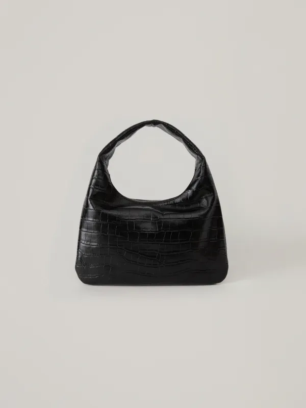 Croco Curve Bag - Black