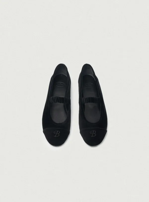 B Logo Velvet Mary Jane