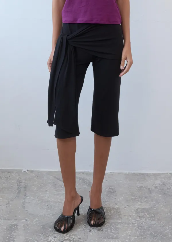 Knotted Capri Pants_Black