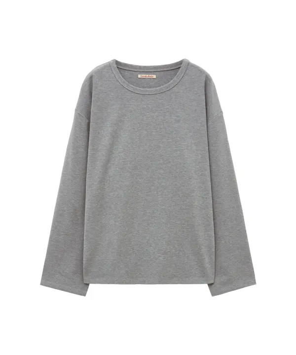 A3553 에센셜 롱 슬리브_Melange gray