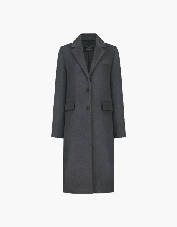 cashmere wool single coat - dark gray