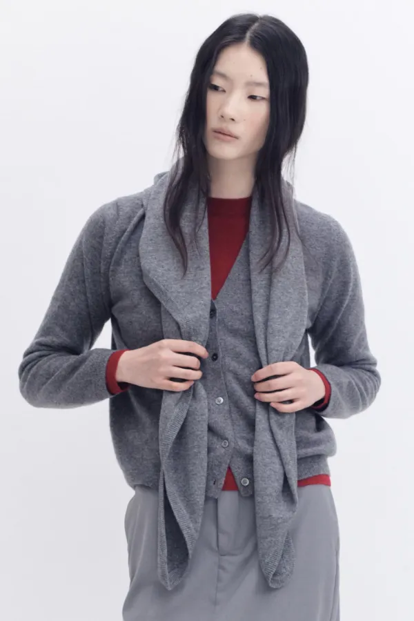 [10% cashmere] 포시즌 캐시미어 삼각숄 머플러_헤더그레이