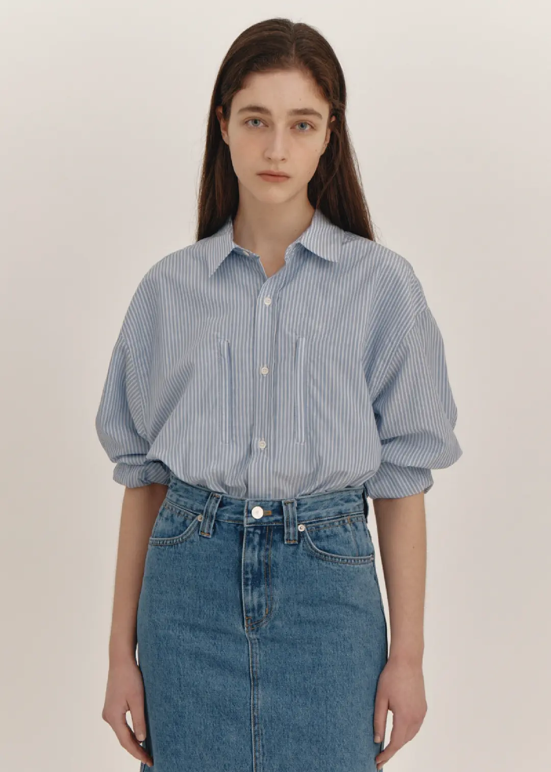 더라이 Stripe Pocket Shirt(Blue) 상품 이미지 2