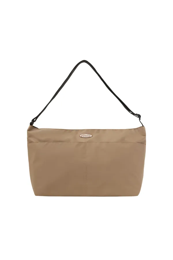 NYLON CROSSED BODY BAG-BEIGE