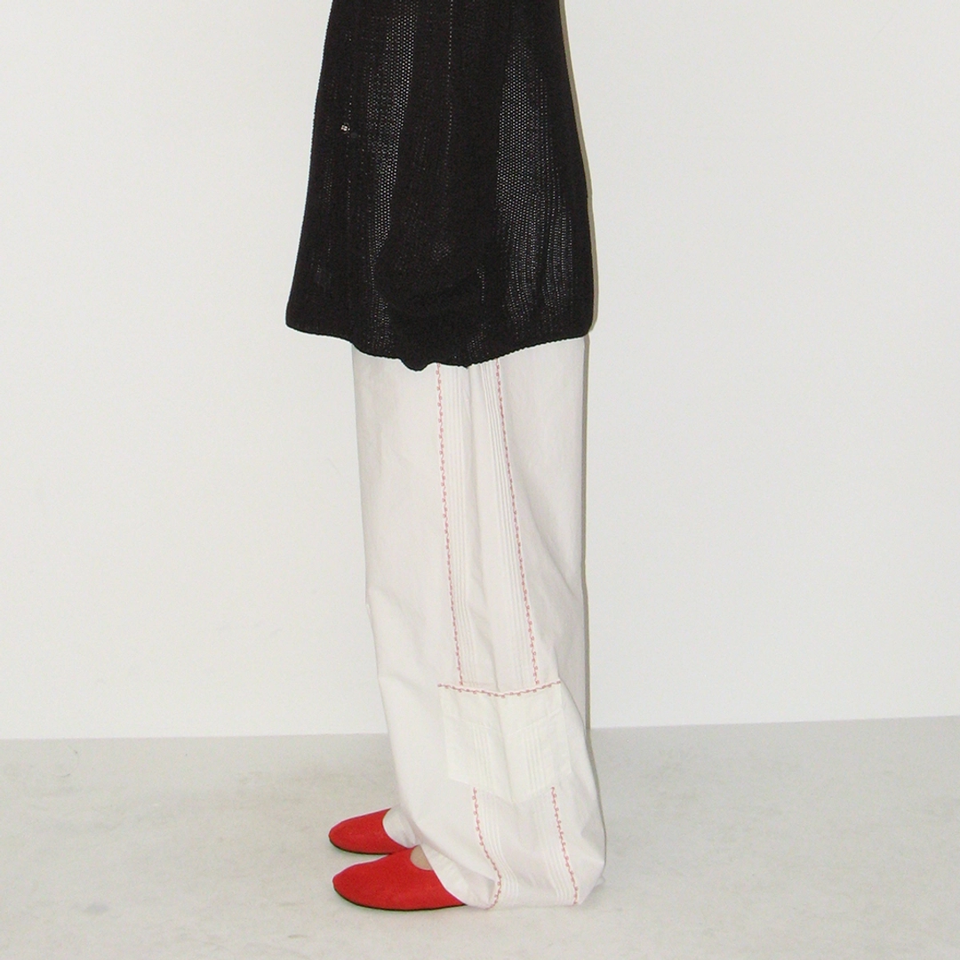 론론 LOVER STITCH POCKET PANTS WHITE 상품 이미지 1