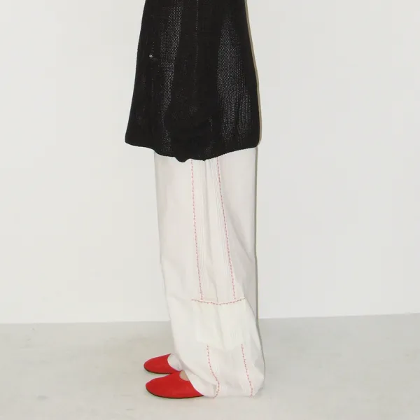 LOVER STITCH POCKET PANTS WHITE