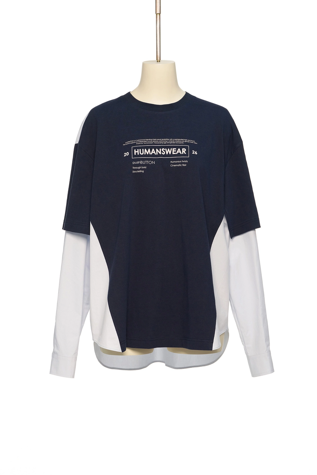 푸쉬버튼 PS26 DARK NAVY HYBRID LAYERED TOP 상품 이미지 1