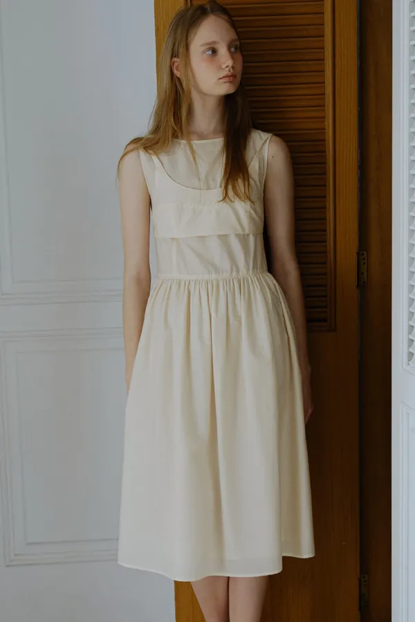 bustier layered dress (cream)