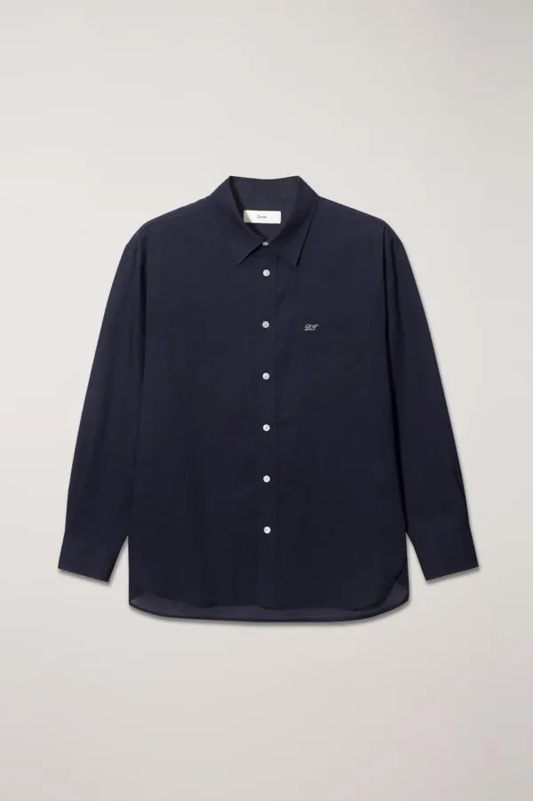 UNISEX CLASSIC LINEN SHIRT NAVY