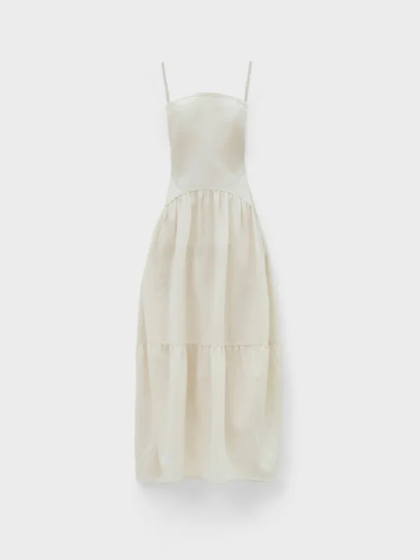 [6/2 예약배송] Back String Gather Dress_Ivory