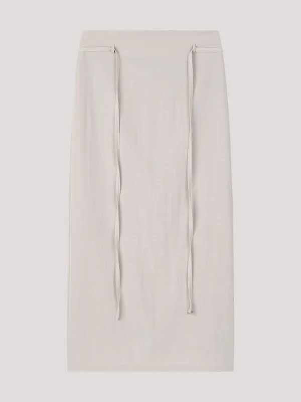 Belt Long Skirt_Beige