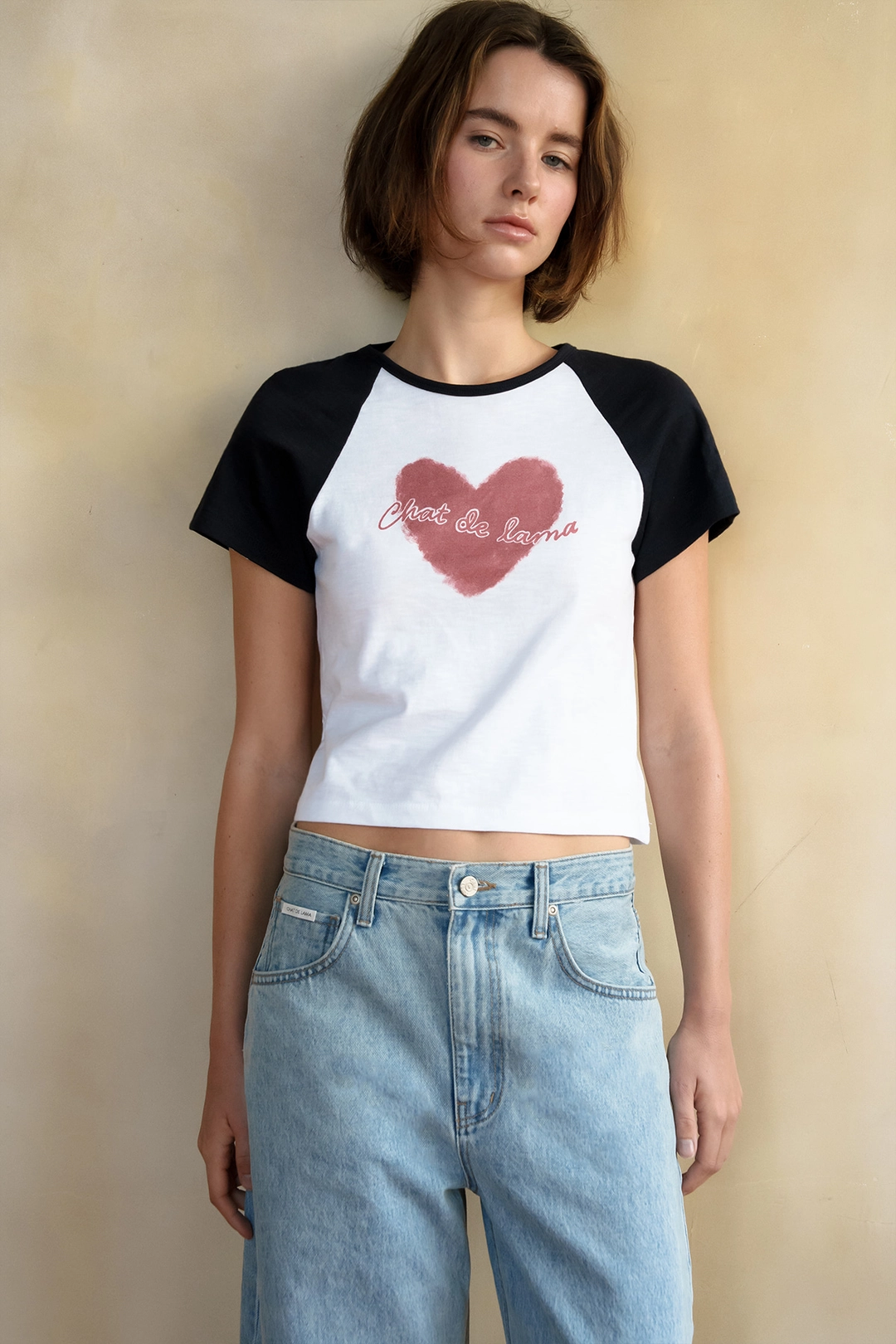 샤드라마 HEART RAGLAN T-SHIRT [NAVY] 상품 이미지 2