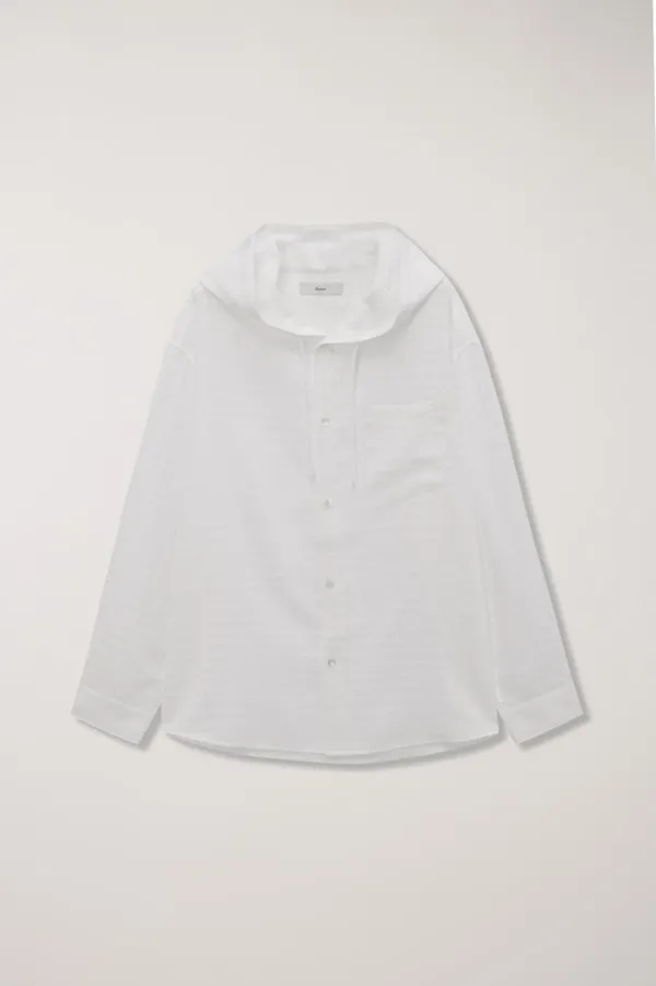 UNISEX CLASSIC HOODED SHIRT WHITE CHECK