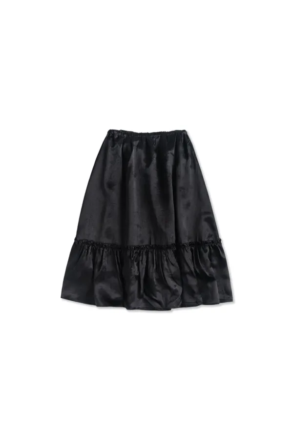 Glossy midi skirt_black