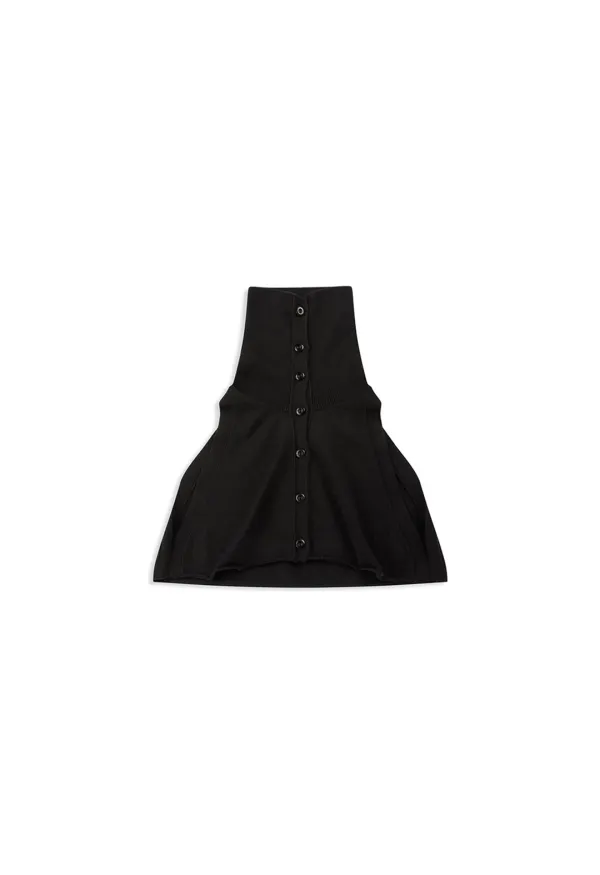 BUTTON UP NECK LAYER, BLACK