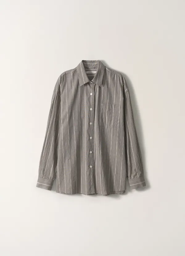 Moss stripe loose fit shirt (Charcoal)