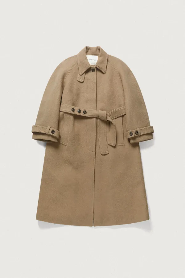 MELLOW WOOL BALMACAAN COAT [CARAMEL BEIGE]