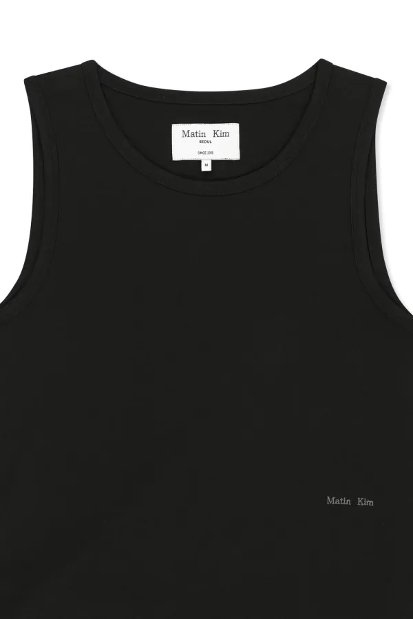 HEM TIE DETAIL SLEEVELESS TOP IN BLACK