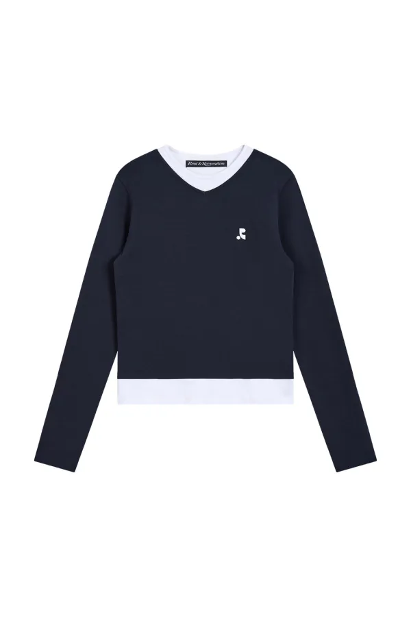 LAYERED LONG SLEEVE - NAVY
