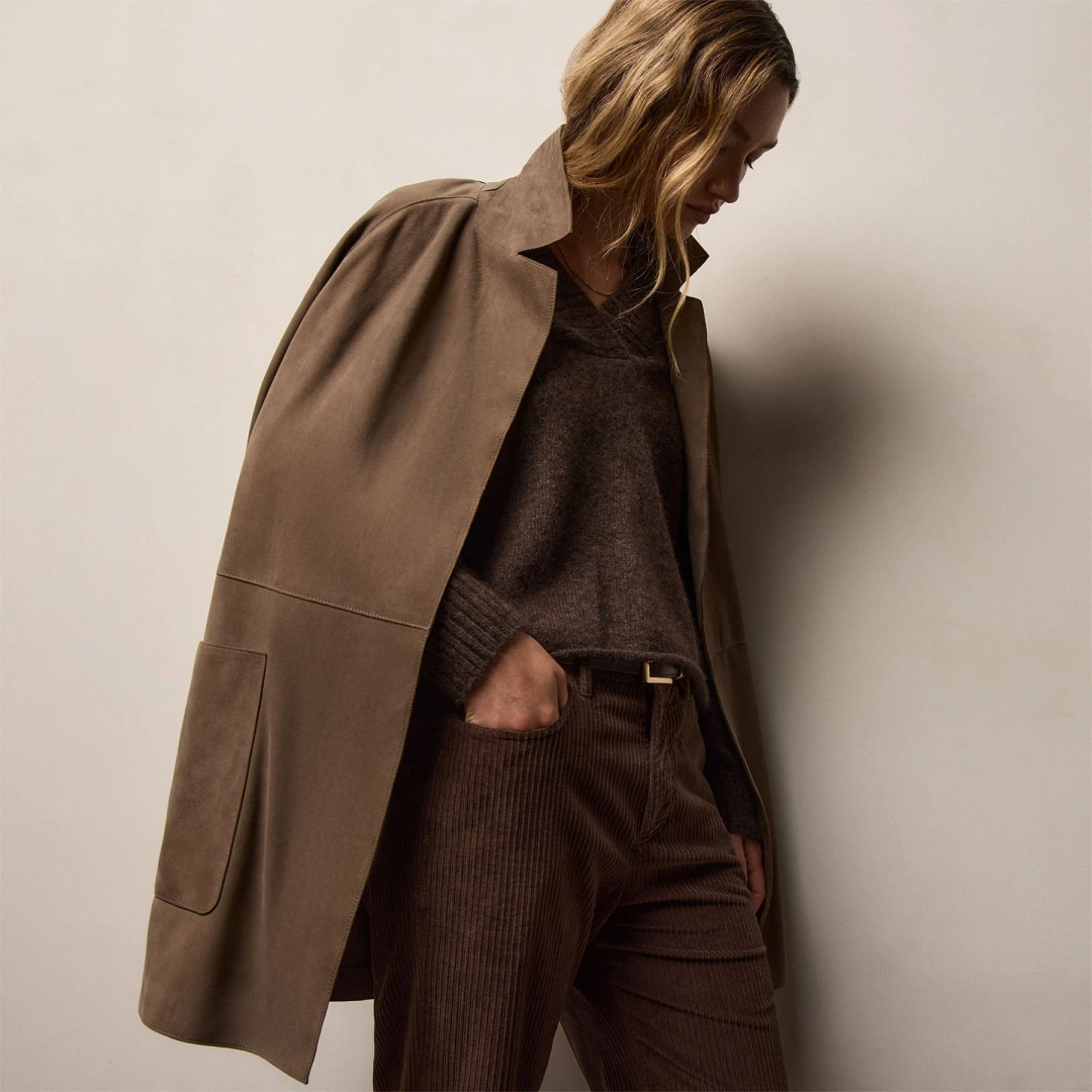 제임스펄스 Lightweight Textured Cashmere V Neck - Bark 상품 이미지 3