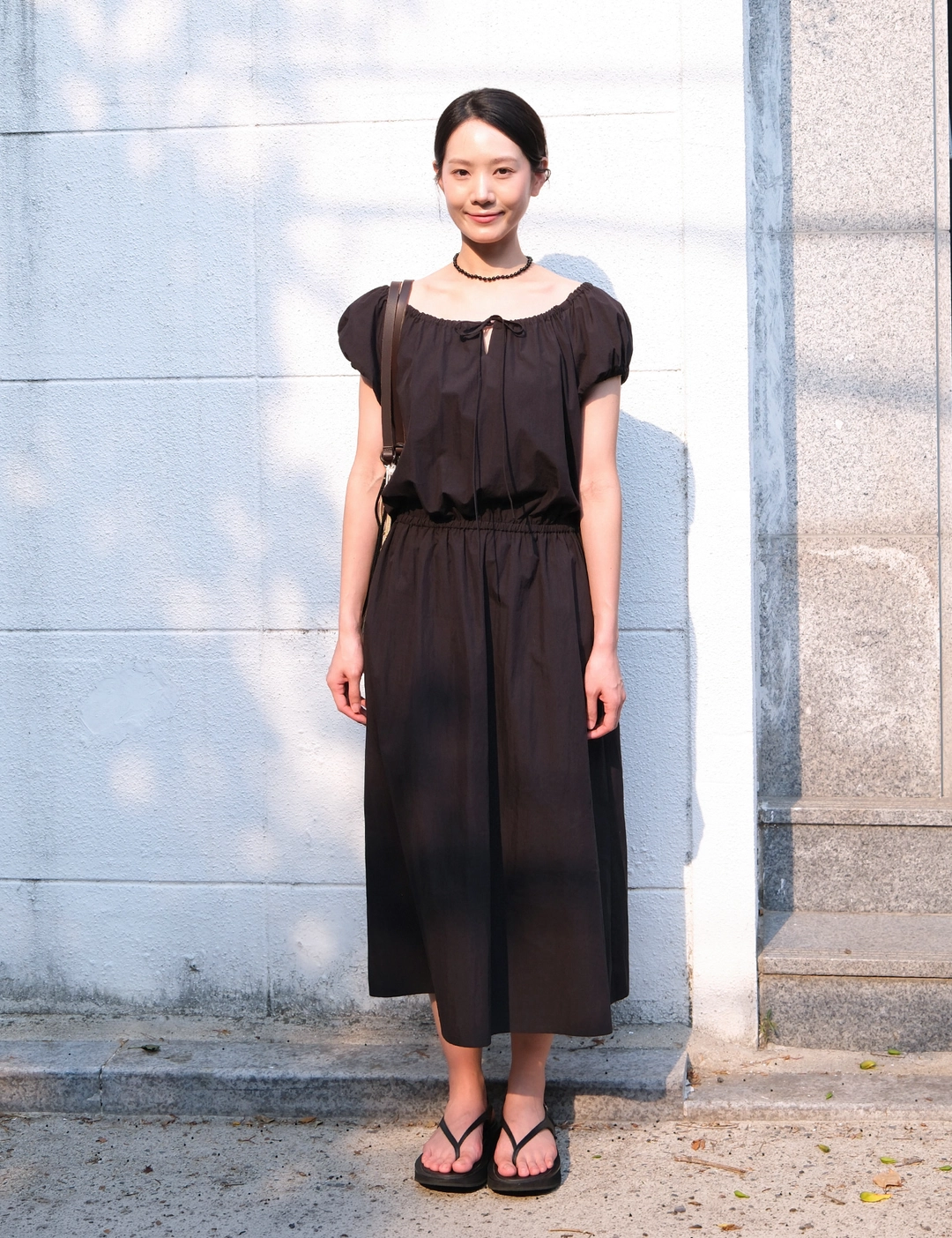 노미나떼 Mellow Shirring Dress (Black) 상품 이미지 2