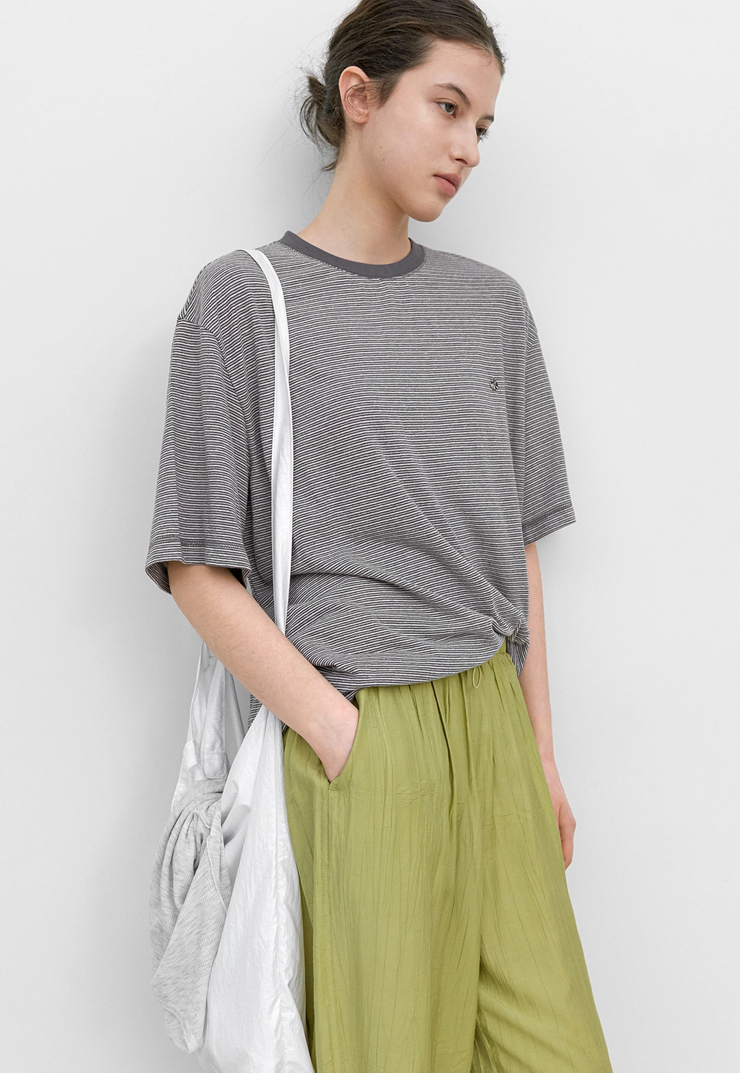 아뜰리에 나인 (T-7215)THICK AND THIN STRIPE BOXY TEE 상품 이미지 3
