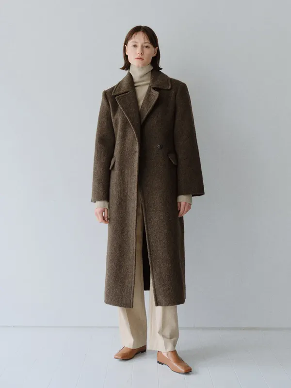 TFF YAK WOOL DOUBLE LINE COAT_BROWN