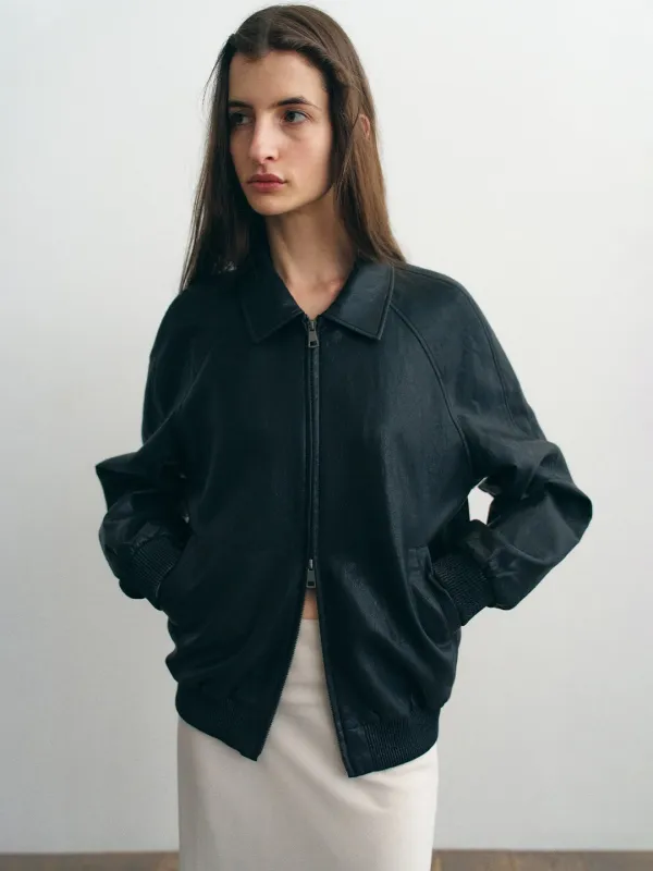 [3rd 예약배송/9월 18일]  Noir Leather Jacket_Black