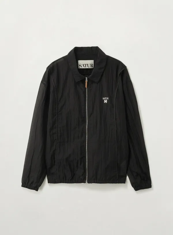 Ripstop Piping Nylon Jacket - Black