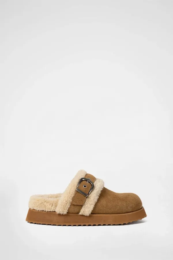 NESTEL FUR SLIPPER / BEIGE