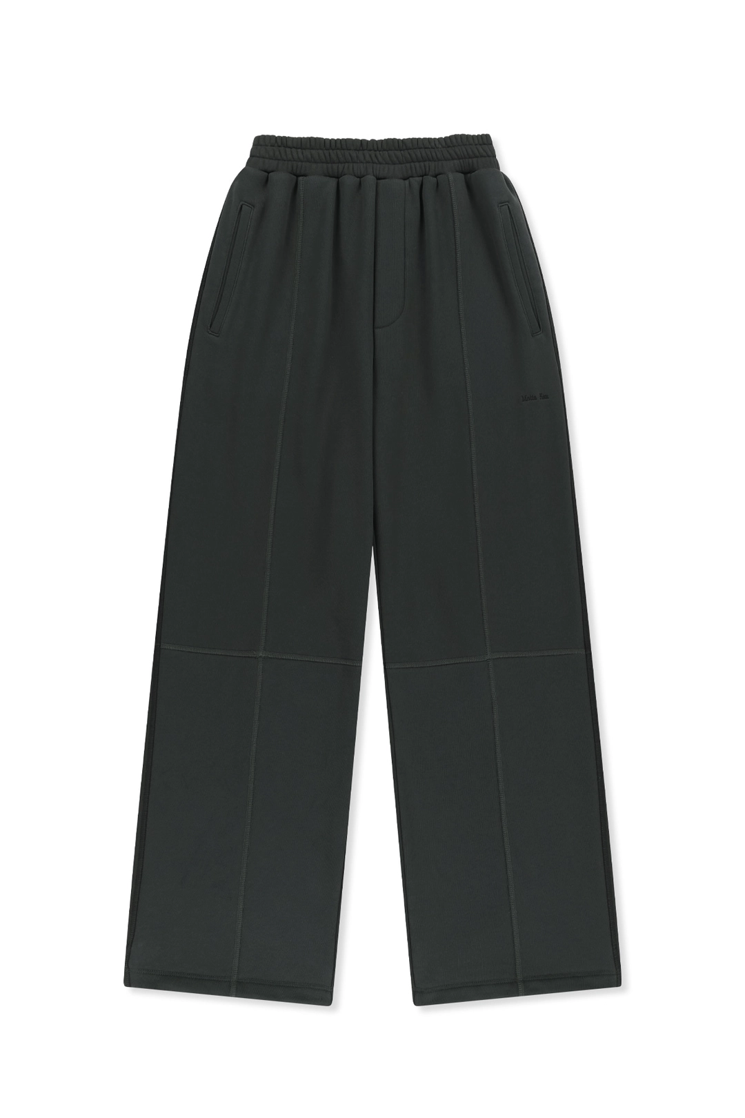 마뗑킴 COLORBLOCK CUT SEAM SWEATPANTS IN BLACK 상품 이미지 1