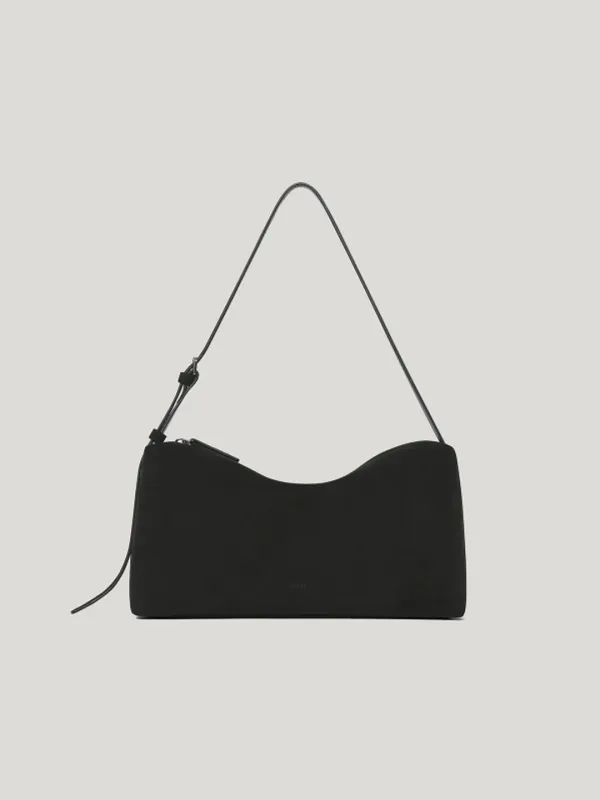 미누 스웨이드 숄더백 Minu Suede Shoulder Bag_Black