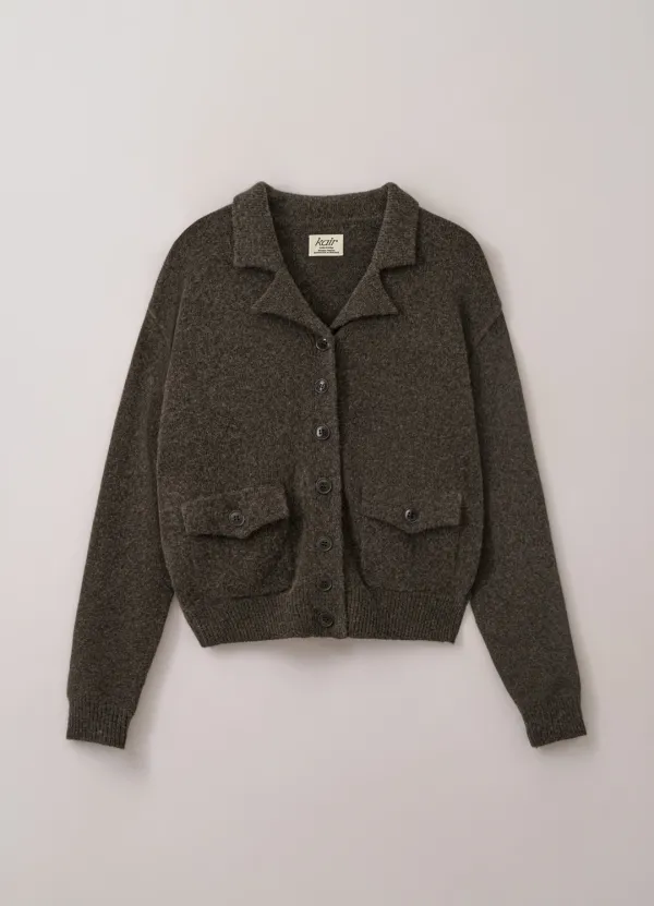 Daniela Cashmere Knit Cardigan (Brown)