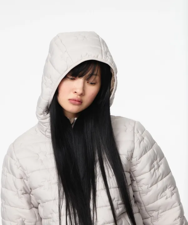 FLUFFY LIGHT PADDED JACKET LIGHT BEIGE