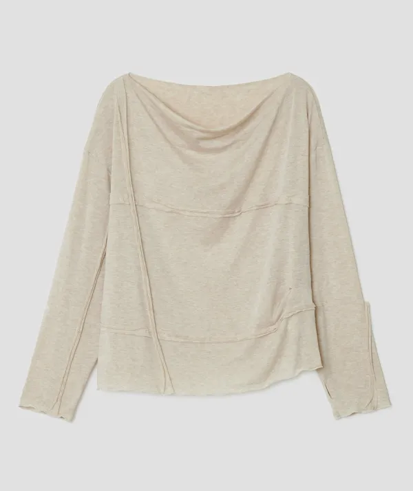 Draped Ruched Top [Beige]