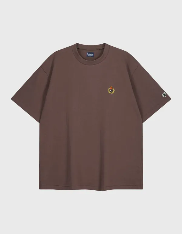 CREST 20S COMPACT YARN T-SHIRT / Brown