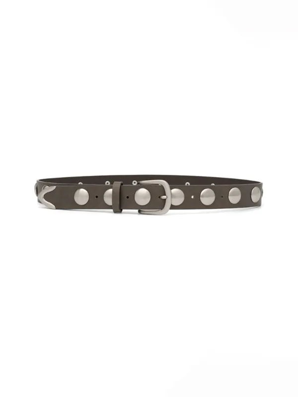 Chrome Bold Stud Belt [Brown]