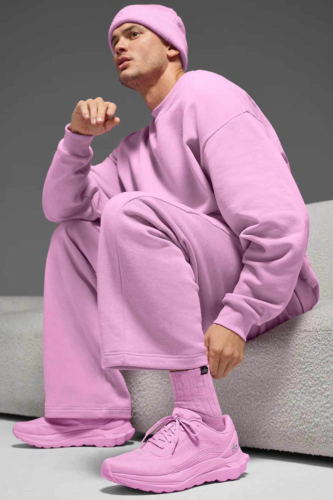 알로요가 Unisex Half-Crew Scrunch Sock - Candy Heart Pink 상품 이미지 3