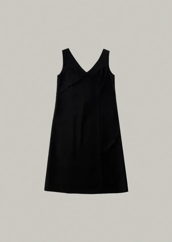 layered v-neck midi dress