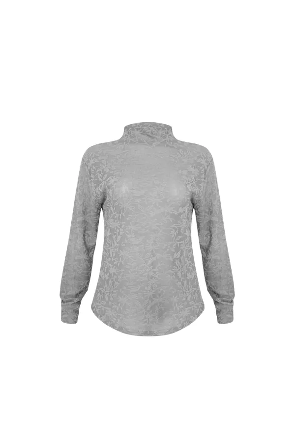 TURTLE LONG SLEEVE TOP (LIGHT GRAY)