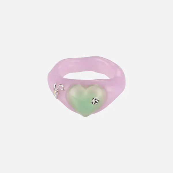 prism heart ring-pink
