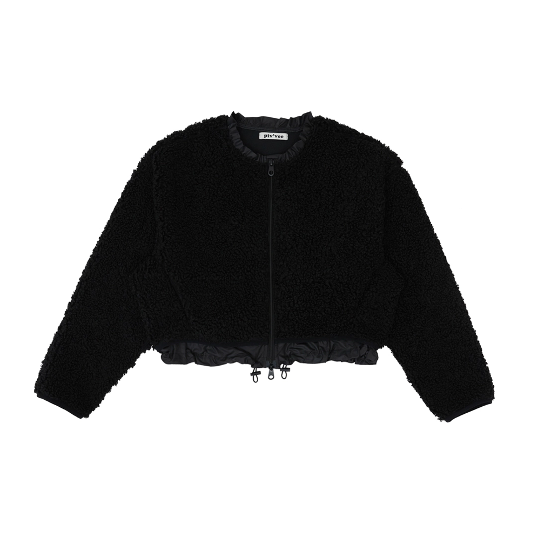 피브비 Rounded Boucle Short Jacket (ebony black) 상품 이미지 1