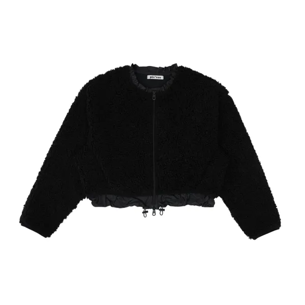 Rounded Boucle Short Jacket (ebony black)