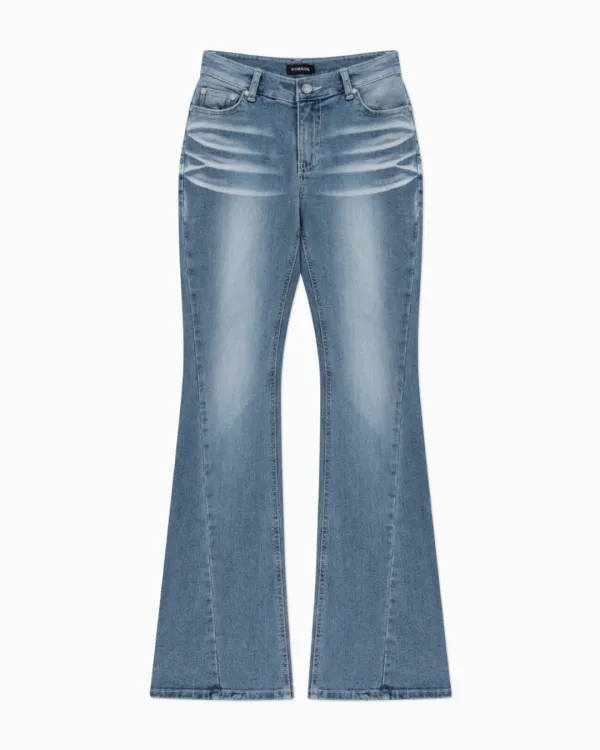 101 CAT WASHING LOW-RISE JEANS LIGHT BLUE