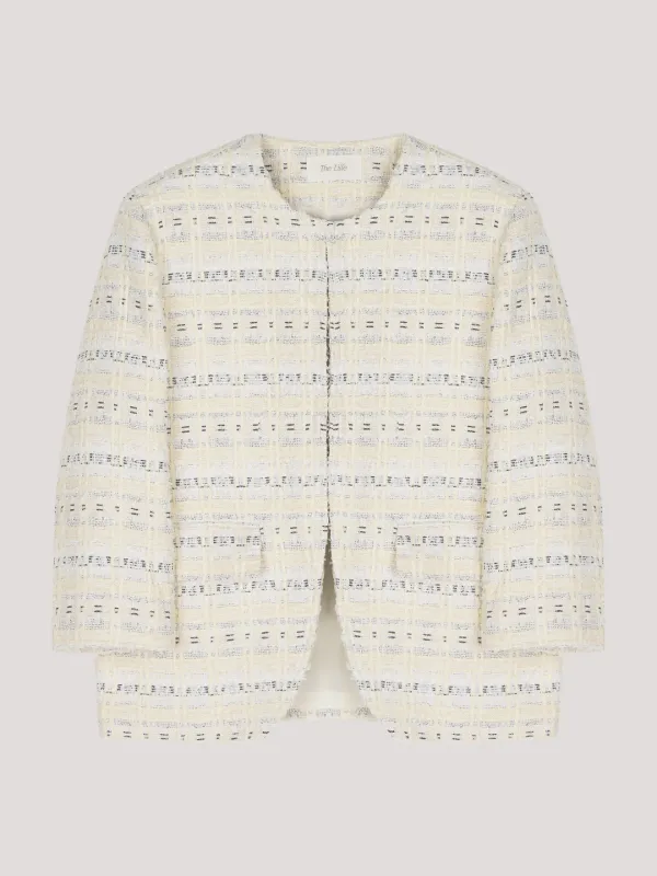 [6th] Curved tweed jacket