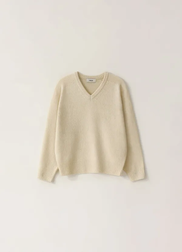 Mone Wholegarment V-Neck Knit - Ivory (10월 말 순차배송)