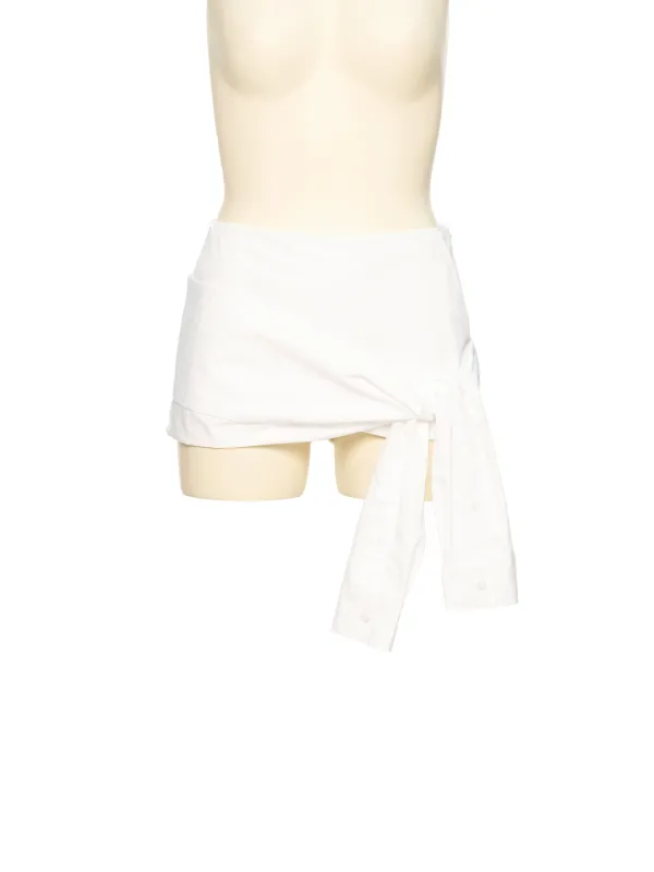 PS26 WHITE SHIRT SLEEVE HEM MINI SKIRT