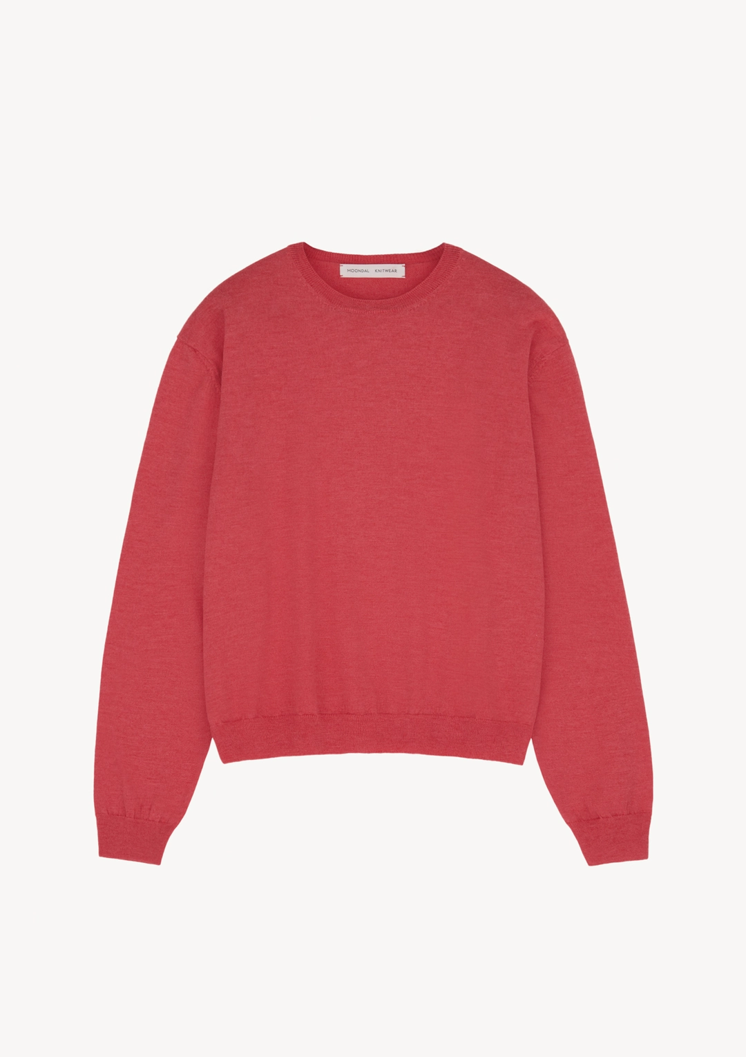 문달 Merino Classic R-Neck Knit in Coral 상품 이미지 1